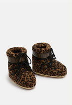 MB ICON LOW FLEECE LEOPARD - Scarpe - MOON BOOT